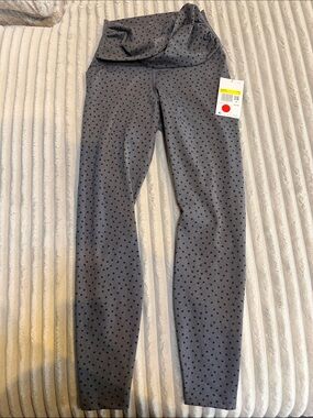 Nike Gray Leggings with Black Polka Dots
